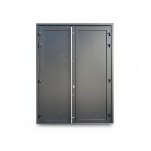 Porte d’entrée aluminium Schüco ADS 60 CH 2 vantaux pleins